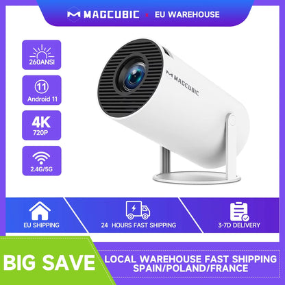 Magcubic HY300 Pro Projector 290ANSI Native 720P Wireless Screen Mirroring System Dual Band WiFi Hi-chip A3100 for Home Theater